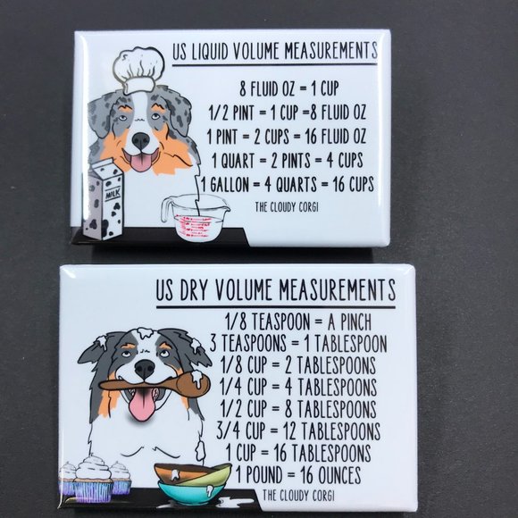 Australian Shepherd Dog Kitchen Measuring Magnets - Picture 2 of 7